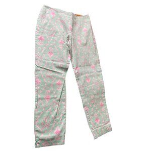 Govango Women Pants Size 8 Mint Pink Tropical Palm Tree Beach Resort Coconutgirl